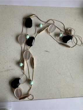 The Limited Black, Mint and Frosted White Multi-Bead Necklace